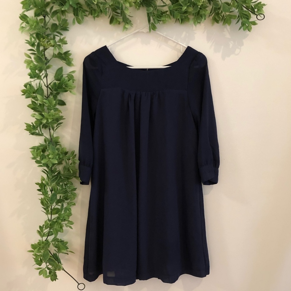 Chiffon Long Sleeve Mini Dress